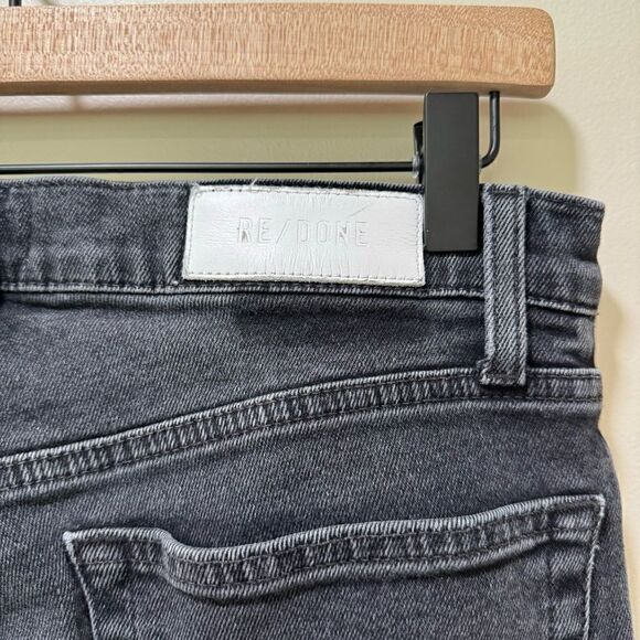 Re/done Distressed Straight Leg Black Raw Hem Jeans sz 29 - Picture 6 of 8
